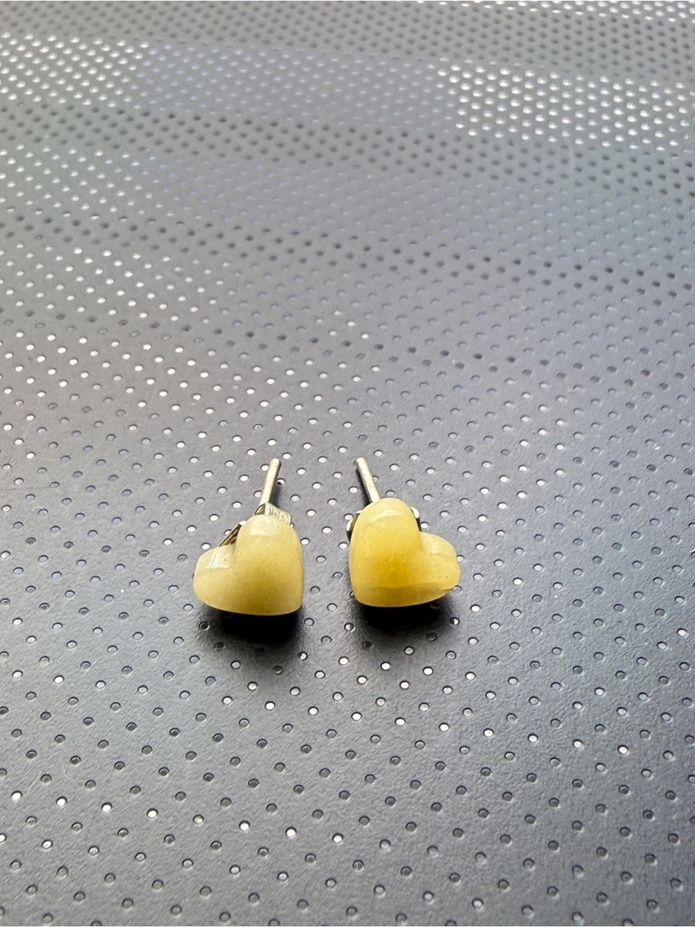 Yellow Heart Stud Earrings